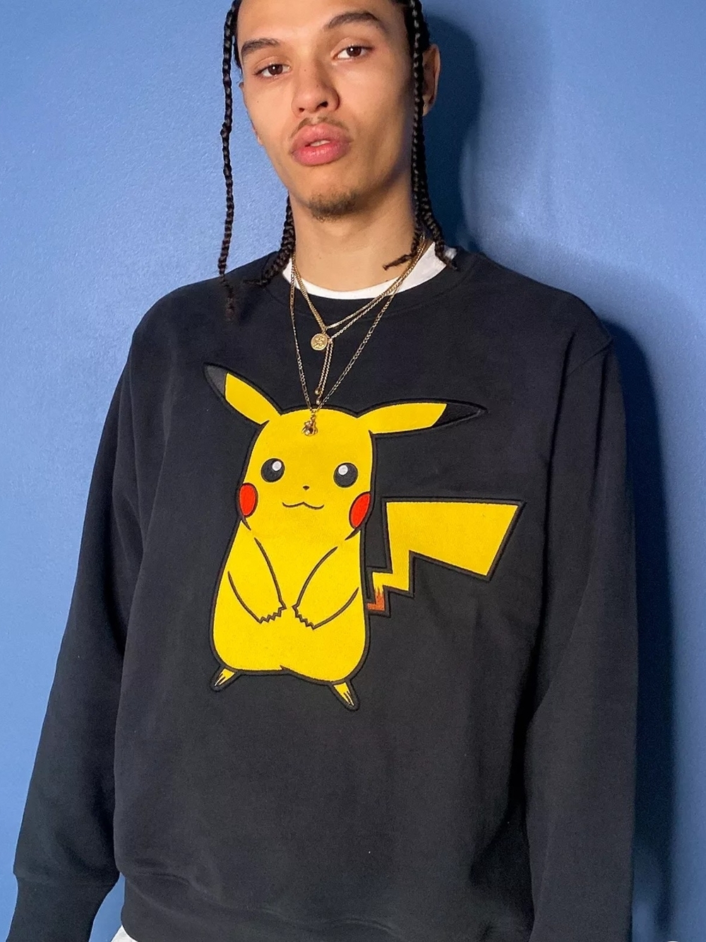 Levi's x Pokémon 25th Anniversary Caviar Black Pikachu Crewneck Sweatshirt Sz M